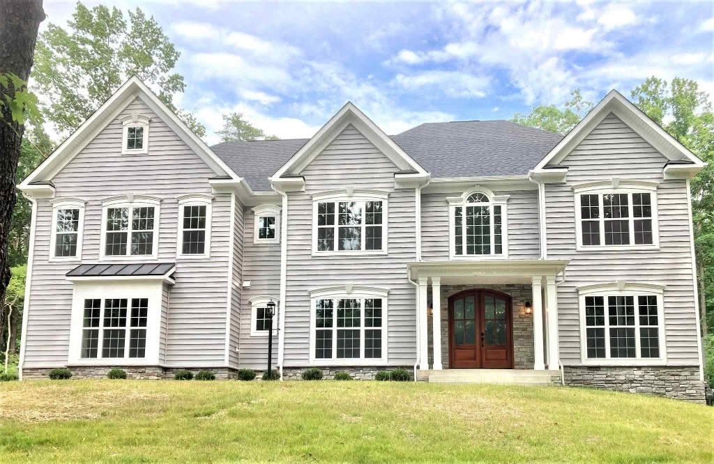 Gray custom home exterior