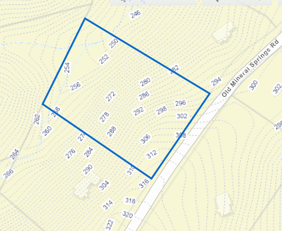 Topographic parcel map for EOC 306